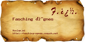 Fasching Ágnes névjegykártya