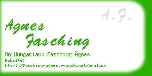 agnes fasching business card