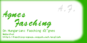 agnes fasching business card